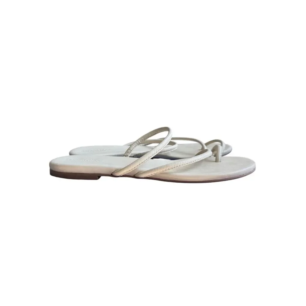 Reformation Ludo Toe Ring White Strappy Flat Sandal